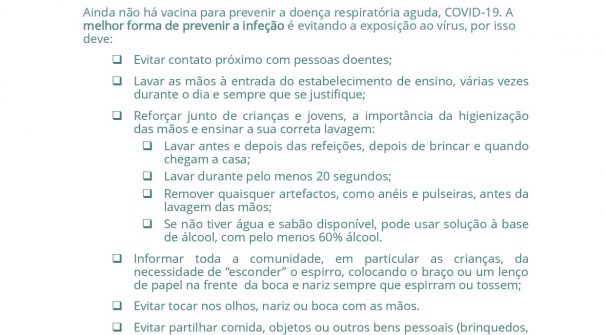 ABERTURA DO ANO LETIVO – INFORMAÇÕES E DOCUMENTOS DE APOIO