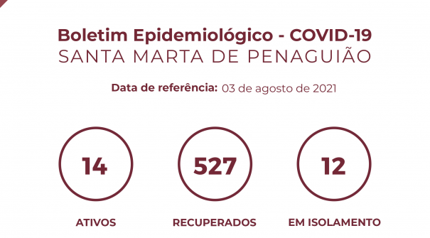 Boletim Epidemiológico do dia 3 de agosto 2021